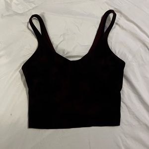 Red and black Diamond dye align crop top